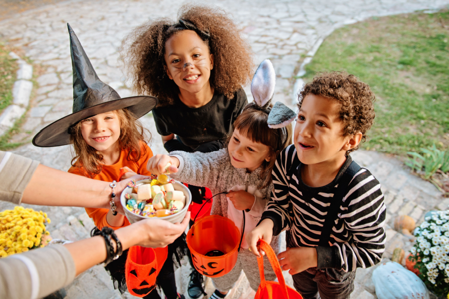 Children trick or treating