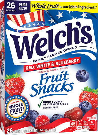 Fruit Snacks Red, White & Blueberry